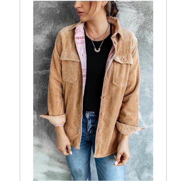 Corduroy Reversible Button Down Jacket 
